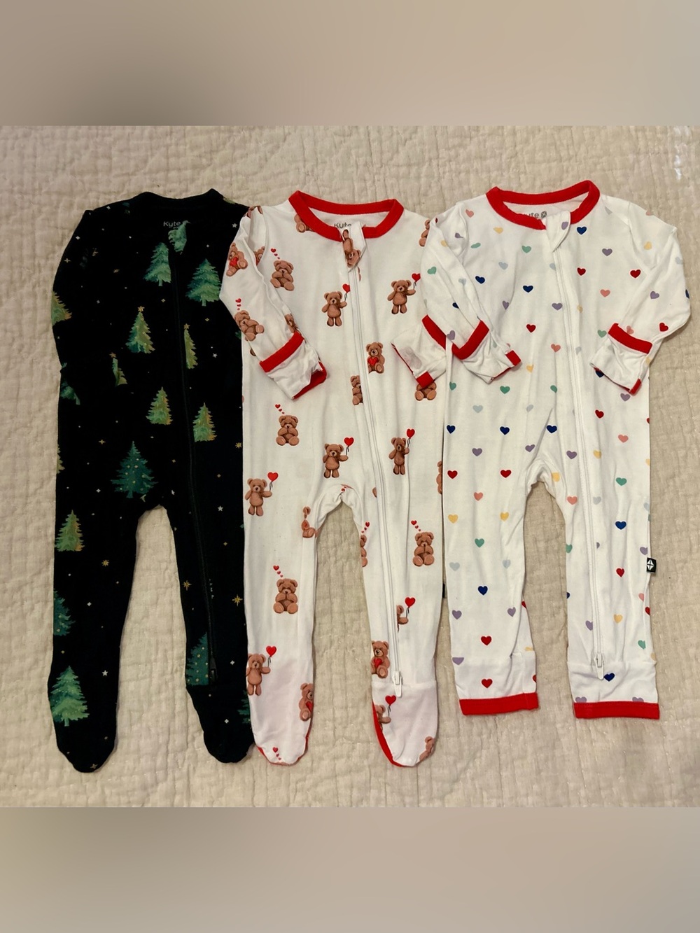 Kyte Baby 3 zippered footies/romper size 0-3 months
